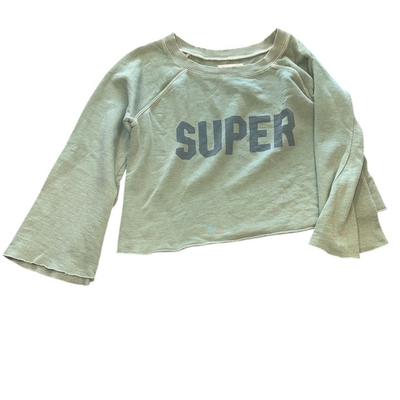 Super 3/4 Bell Cut Off Sleeve Crop - Green - Picture 2 of 5